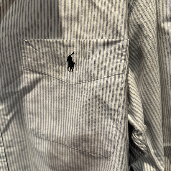 Men’s light blue and white striped dress shirt - Picture 3 of 3